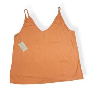 Universal Thread Orange Ribbed V-Neck Tank Top 4X